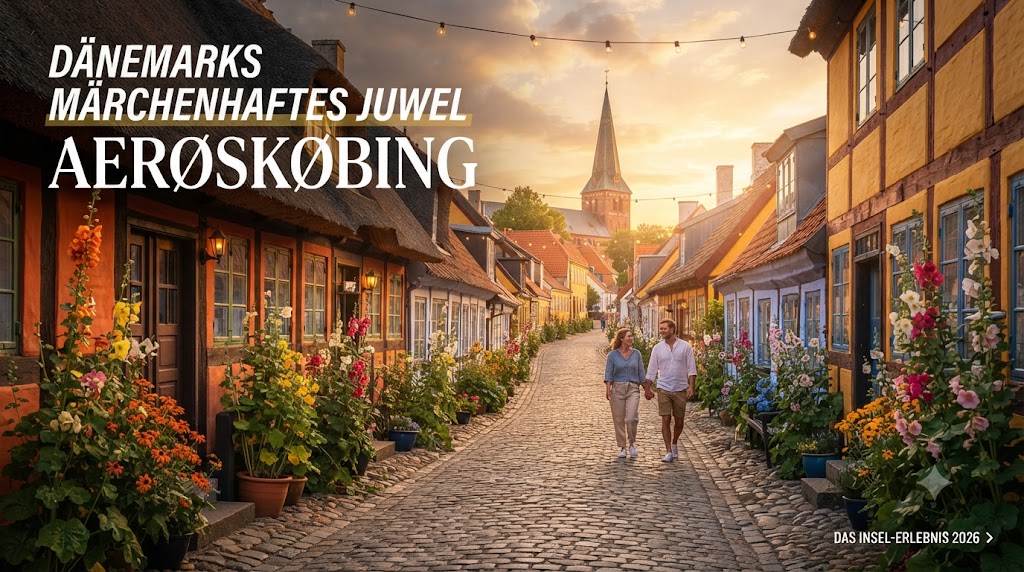 Insel Ærø (Ærøskøbing) Ein märchenhaftes Dorf mit kopfsteingepflasterten Gassen und windschiefen Fachwerkhäusern aus dem 18. Jahrhundert. – Eindruck aus Småland, Schweden